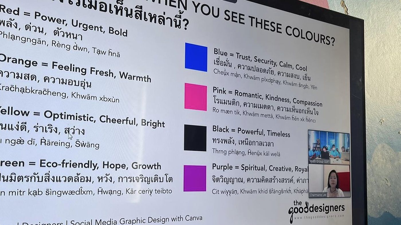 Introduction to Canva over Zoom for a youth group in Phuket